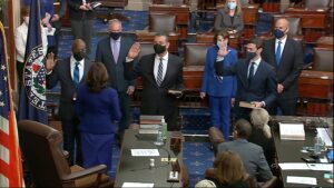VP Kamala Harris Swears in 3 Democratic Senators, Flipping Control of Senate and Effectively Running Things